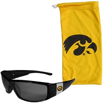 Iowa Hawkeyes Chrome Accent Sunglasses & Microfiber Bag