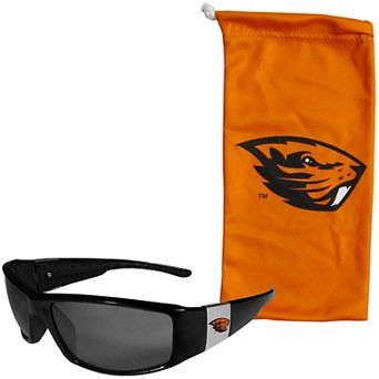 Oregon State Beavers Chrome Accent Sunglasses & Microfiber Bag