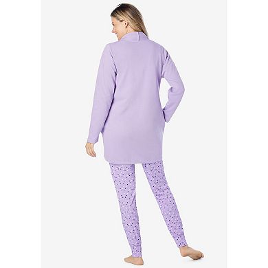 Dreams & Co. Women's Plus Size Drape Front Robe