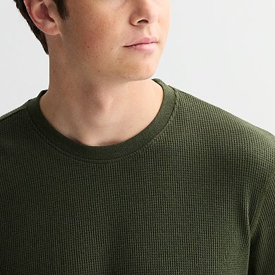 Men's Retrofit Crewneck Long Sleeve Thermal Knit T-Shirt