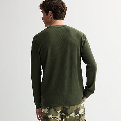 Men's Retrofit Crewneck Long Sleeve Thermal Knit T-Shirt