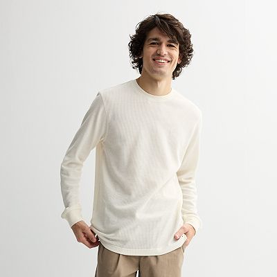 Men's Retrofit Crewneck Long Sleeve Thermal Knit T-Shirt