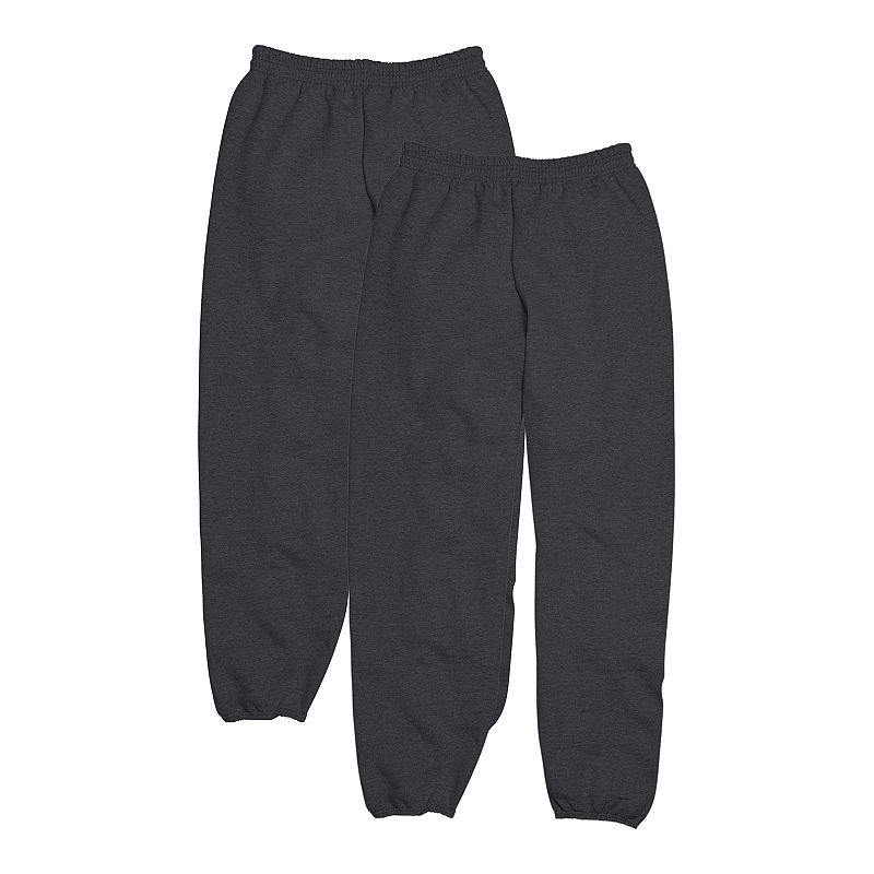Men's Hanes® 2-Pack EcoSmart 32-in. Fleece Sweatpants, Size: Small, Grey Heather