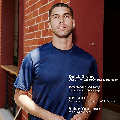 Men s Hanes Sport Cool DRI 2 Pack Performance T Shirt