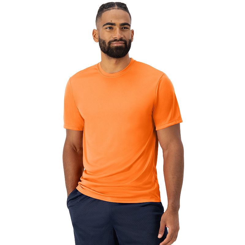 Men's Hanes® Sport Cool DRI 2-Pack Performance T-Shirt, Size: XL, Safety Orange