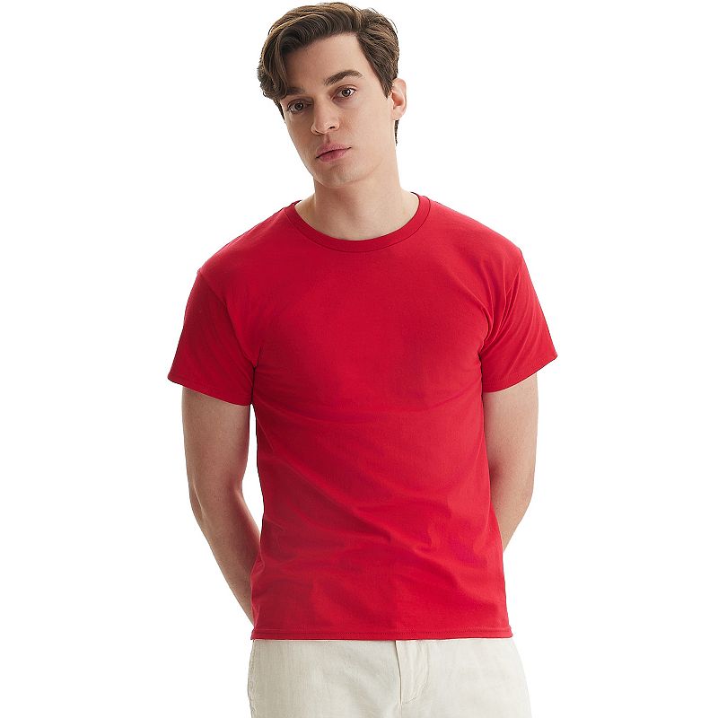 Men's Hanes® Essentials 4-Pack Cotton T-Shirt, Size: Small, Deep Red