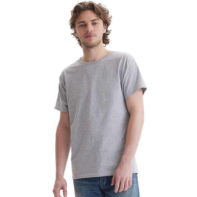 Men's Hanes® Essentials 4-Pack Cotton T-Shirt, Size: Large, Light Silver