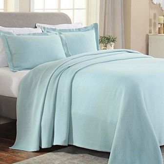 SUPERIOR Solitaire Cotton Medium Weight All-Season Matelasse Diamond Bedspread & Sham Set