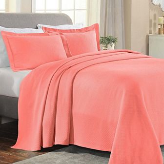 SUPERIOR Solitaire Cotton Medium Weight All-Season Matelasse Diamond Bedspread & Sham Set