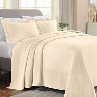 SUPERIOR Solitaire Cotton Medium Weight All-Season Matelasse Diamond Bedspread & Sham Set