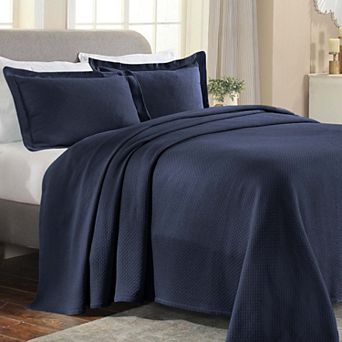 SUPERIOR Solitaire Cotton Medium Weight All-Season Matelasse Diamond Bedspread & Sham Set