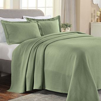 SUPERIOR Solitaire Cotton Medium Weight All-Season Matelasse Diamond Bedspread & Sham Set