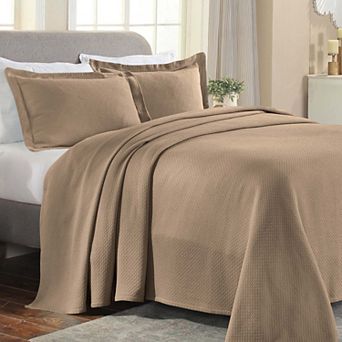 SUPERIOR Solitaire Cotton Medium Weight All-Season Matelasse Diamond Bedspread & Sham Set