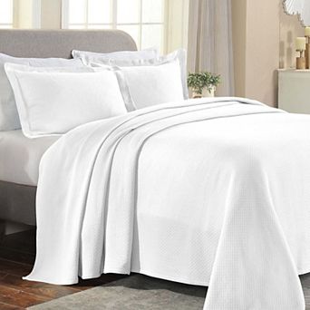 SUPERIOR Solitaire Cotton Medium Weight All-Season Matelasse Diamond Bedspread & Sham Set