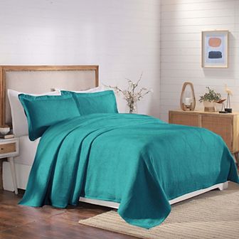 SUPERIOR Victory Cotton Medium Weight All-Season Matelasse Medallion Bedspread & Sham Set