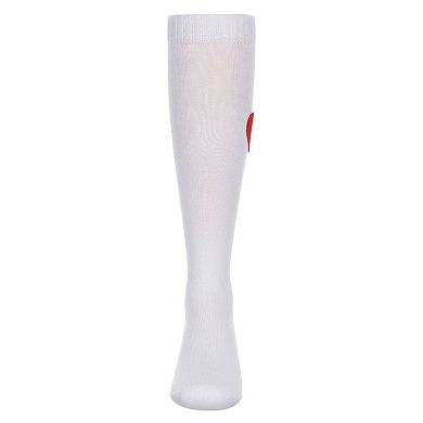 Little Kids Girls' Fuzzy Heart Knee High Socks