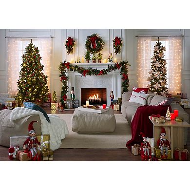 BrylaneHome 24"" Pre-Lit Holiday Classic Tear Drop Swag