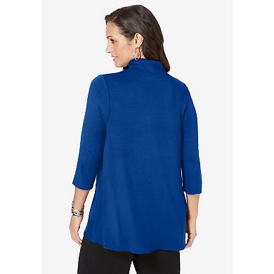 Jessica London Women's Plus Size Mockneck Swing Tunic