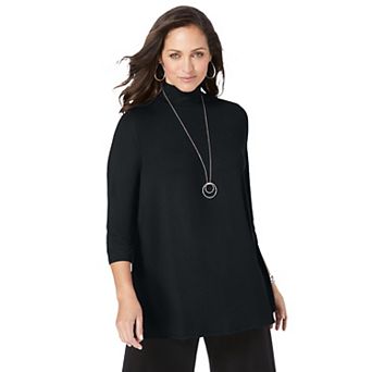 Jessica London Women's Plus Size Mockneck Swing Tunic