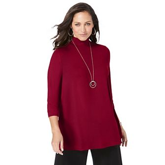 Jessica London Women's Plus Size Mockneck Swing Tunic