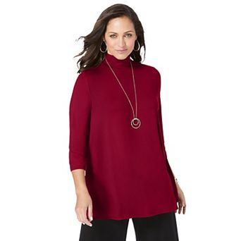 Jessica London Women's Plus Size Mockneck Swing Tunic