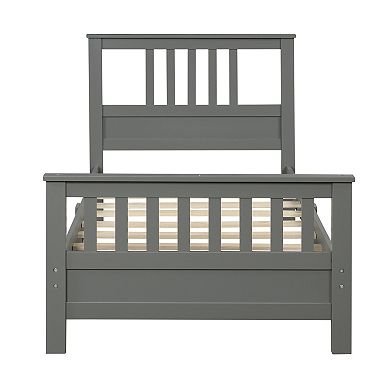 Merax Twin Size Wood Platform Bed with Headboard and Footboard