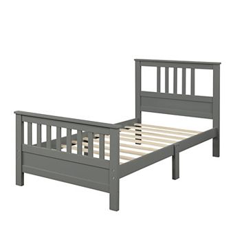 Merax Twin Size Wood Platform Bed with Headboard and Footboard