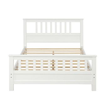 Merax Twin Size Wood Platform Bed with Headboard and Footboard