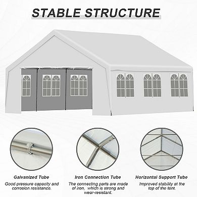 Aoodor Large Wedding Party Tent with Church Window Sidewalls, Column-less Space