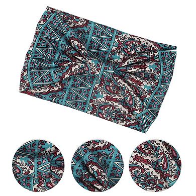 4pcs Bohemia Printed Wide-side Knotted Headwrap For Women