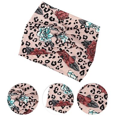 4pcs Fashion Bohemia Widening Knotted Headwrap for Women Purple Red Black Yellow Blue