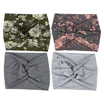 4 pc Fashion Bohemia Widening Knotted Headwrap For Women