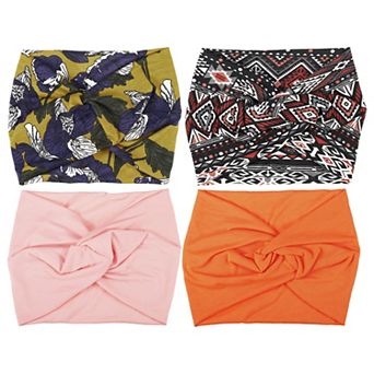 4 pc Fashion Bohemia Widening Knotted Headwrap For Women