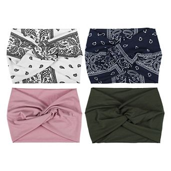 4 pc Fashion Bohemia Widening Knotted Headwrap For Women