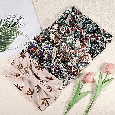 4pcs Bohemia Printed Wide-side Knotted Headwrap For Women