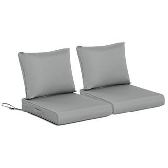 Aoodor Outdoor Chair Cushions Set Of 2, 23"x26", Water Resistant Outdoor Deep Seat Cushions