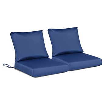 Aoodor Outdoor Chair Cushions Set Of 2, 23"x26", Water Resistant Outdoor Deep Seat Cushions