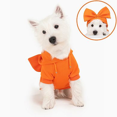 Allisandro Cotton Pet Hoodie With Removable Cute Bow