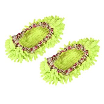 Washable Multifunction Chenille Duster Mop Slippers Cleaning Shoes Cover 2 pc