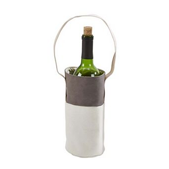 Leatherette & Canvas Wine Tote