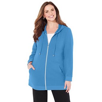 Catherines Women's Plus Size Cloud Knit French Terry Zip-Front Hoodie