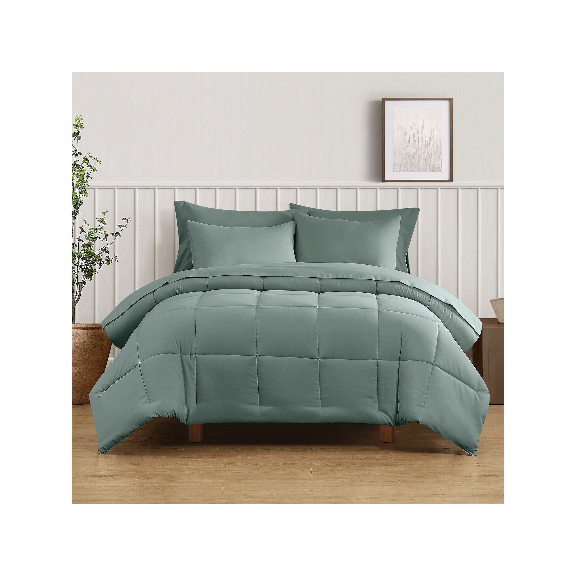 Truly Soft Solid Comforter Set, Green