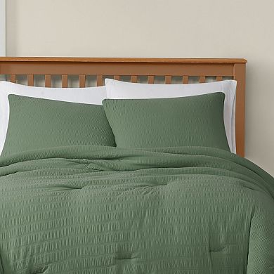 Truly Soft Crinkle Garment Wash White Twin/Twin x L 2 Piece Comforter Set