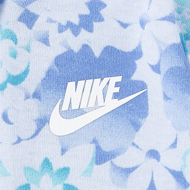 Newborn Baby Girls Nike Floral Footed Coverall