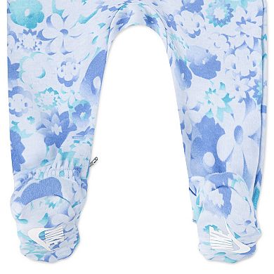 Newborn Baby Girls Nike Floral Footed Coverall