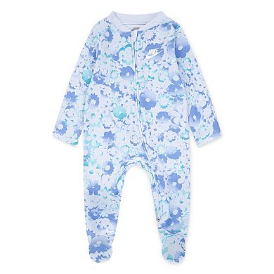 Newborn Baby Girls Nike Floral Footed Coverall