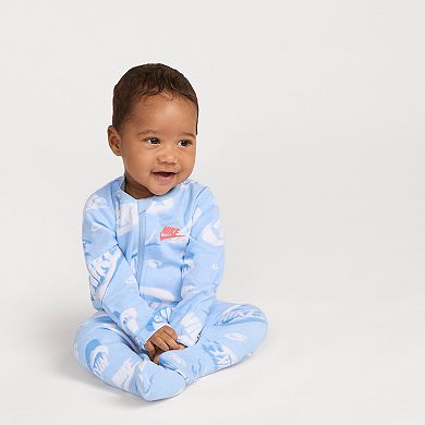 Newborn Baby Boys Nike All-Over Print Footed Coverall