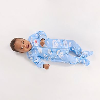 Newborn Baby Boys Nike All-Over Print Footed Coverall