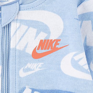 Newborn Baby Boys Nike All-Over Print Footed Coverall
