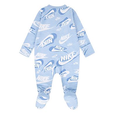 Newborn Baby Boys Nike All-Over Print Footed Coverall